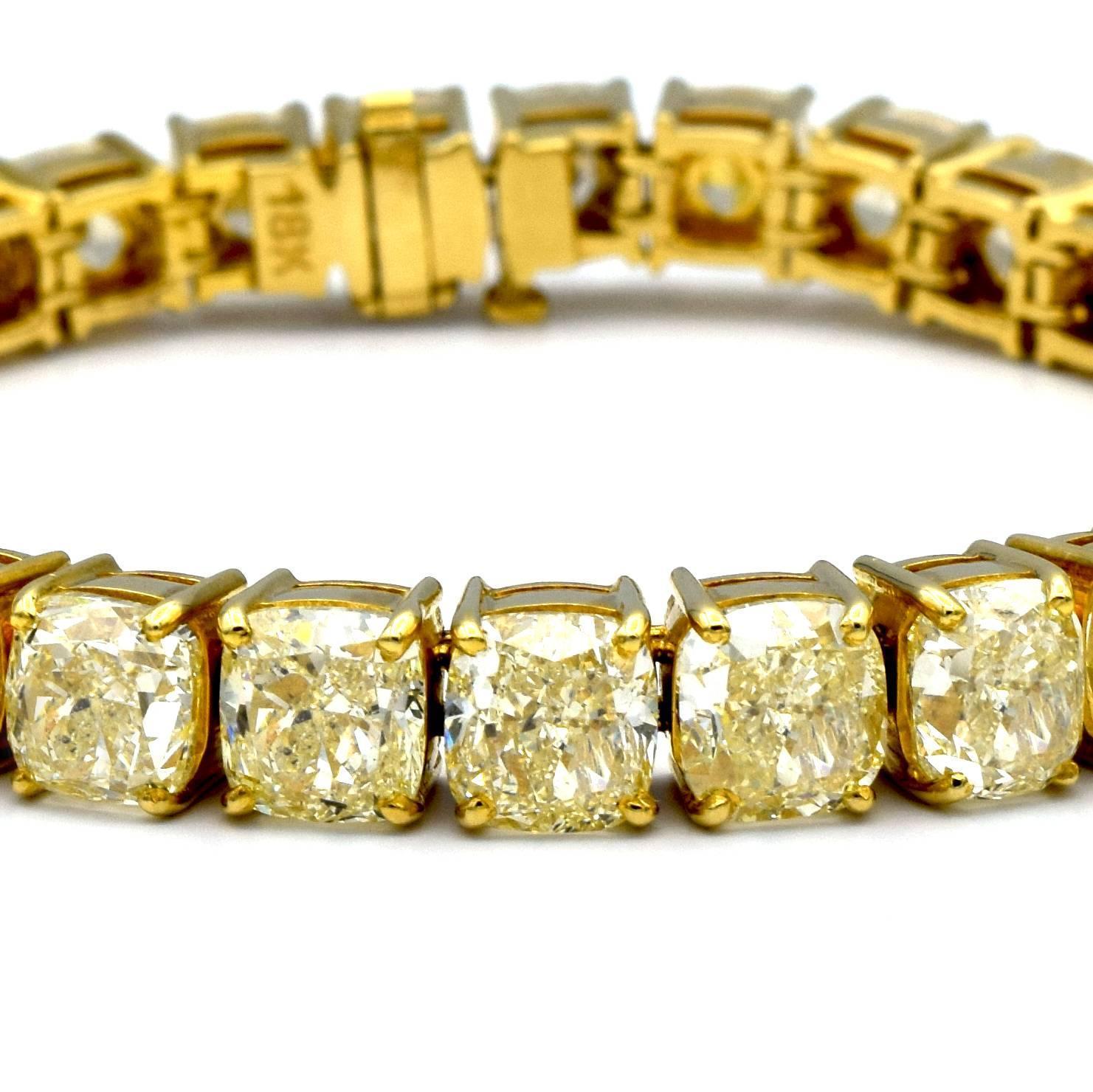 18K 47.13 Carat Yellow Diamond Tennis Bracelet 2 18K 47.13 Carat Yellow Diamond Tennis Bracelet