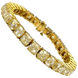 18K 47.13 Carat Yellow Diamond Tennis Bracelet