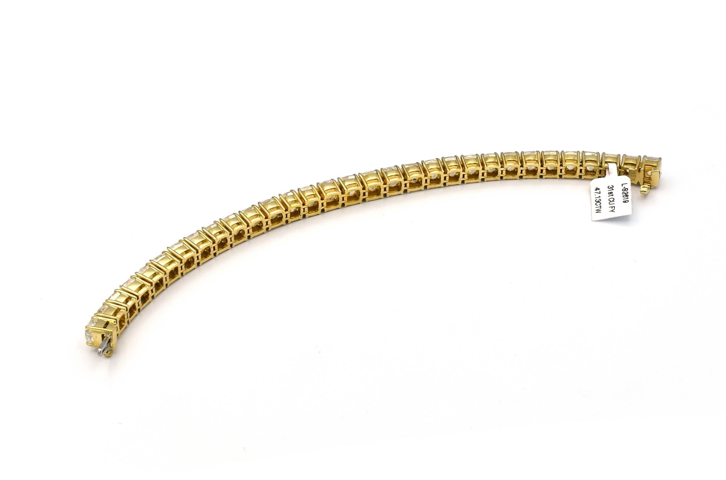 18K 47.13 Carat Yellow Diamond Tennis Bracelet 5 18K 47.13 Carat Yellow Diamond Tennis Bracelet
