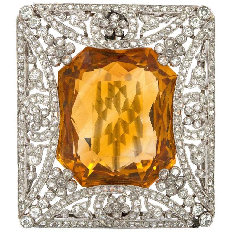 18K Yellow Tourmaline Cartier Brooch Pin 1 18K Yellow Tourmaline Cartier Brooch Pin