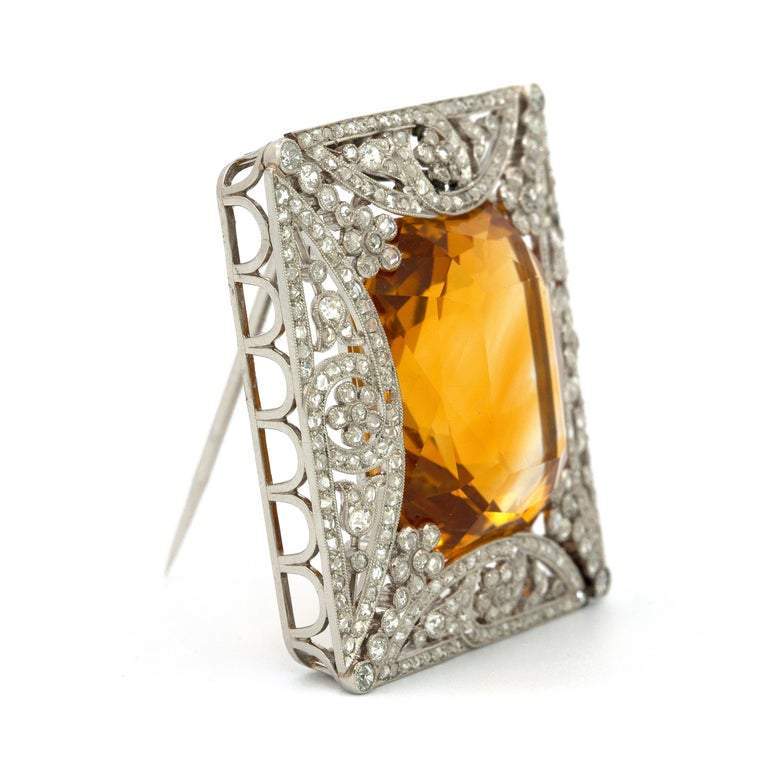 18K Yellow Tourmaline Cartier Brooch Pin 5 18K Yellow Tourmaline Cartier Brooch Pin