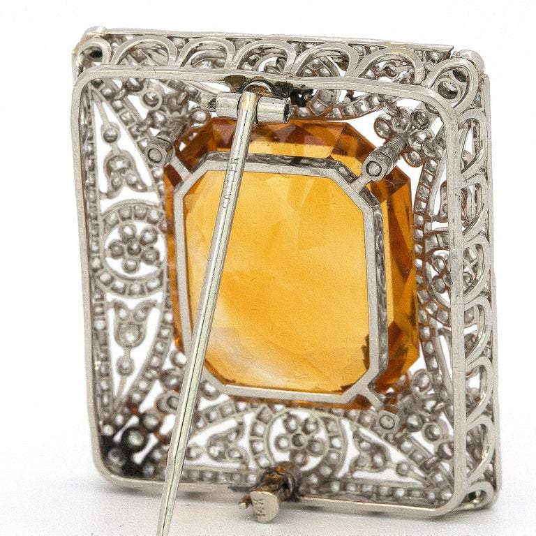 18K Yellow Tourmaline Cartier Brooch Pin 6 18K Yellow Tourmaline Cartier Brooch Pin
