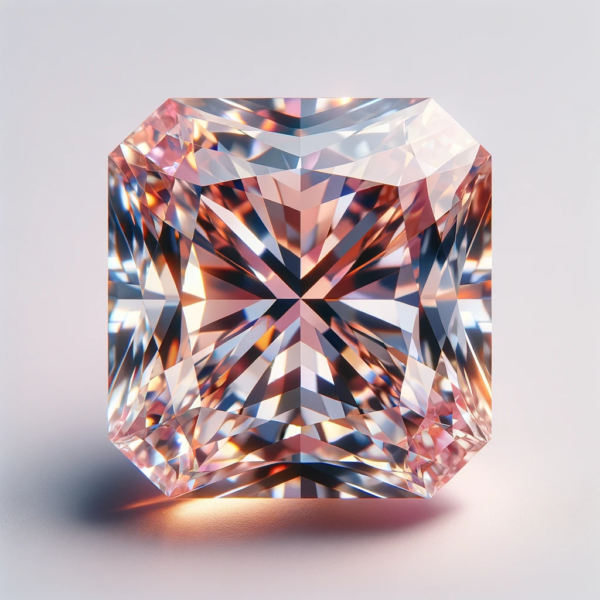 Fancy Light Orange Pink Radiant Diamond
