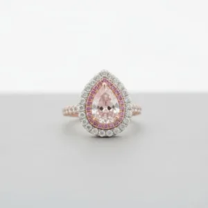 2.07 Carat Fancy Light Purple Pink Pear Diamond Ring