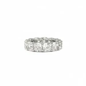 14K White Gold 13 Stone Cushion Diamond Eternity Band