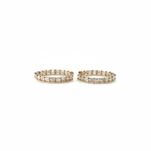 18K 36 Stone White Diamond Eternity Earrings