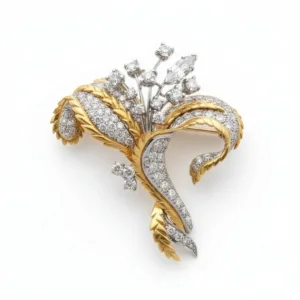 18K Gold Floral Pin