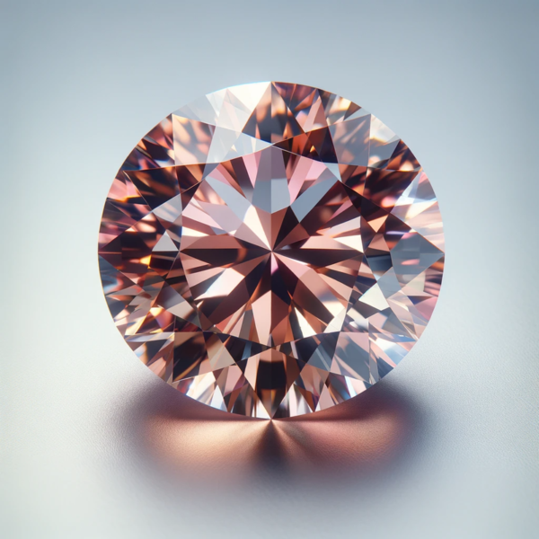 Fancy Brown Pink Round Diamond