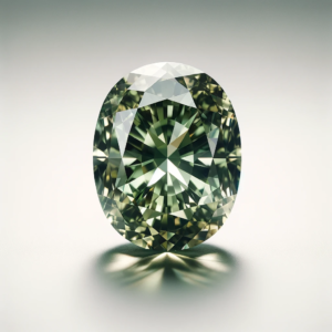 Fancy Olive Green Oval Diamond