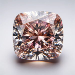 Fancy Light Brown Pink Cushion Diamond