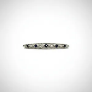Sapphire with White Diamonds Brooch Pin