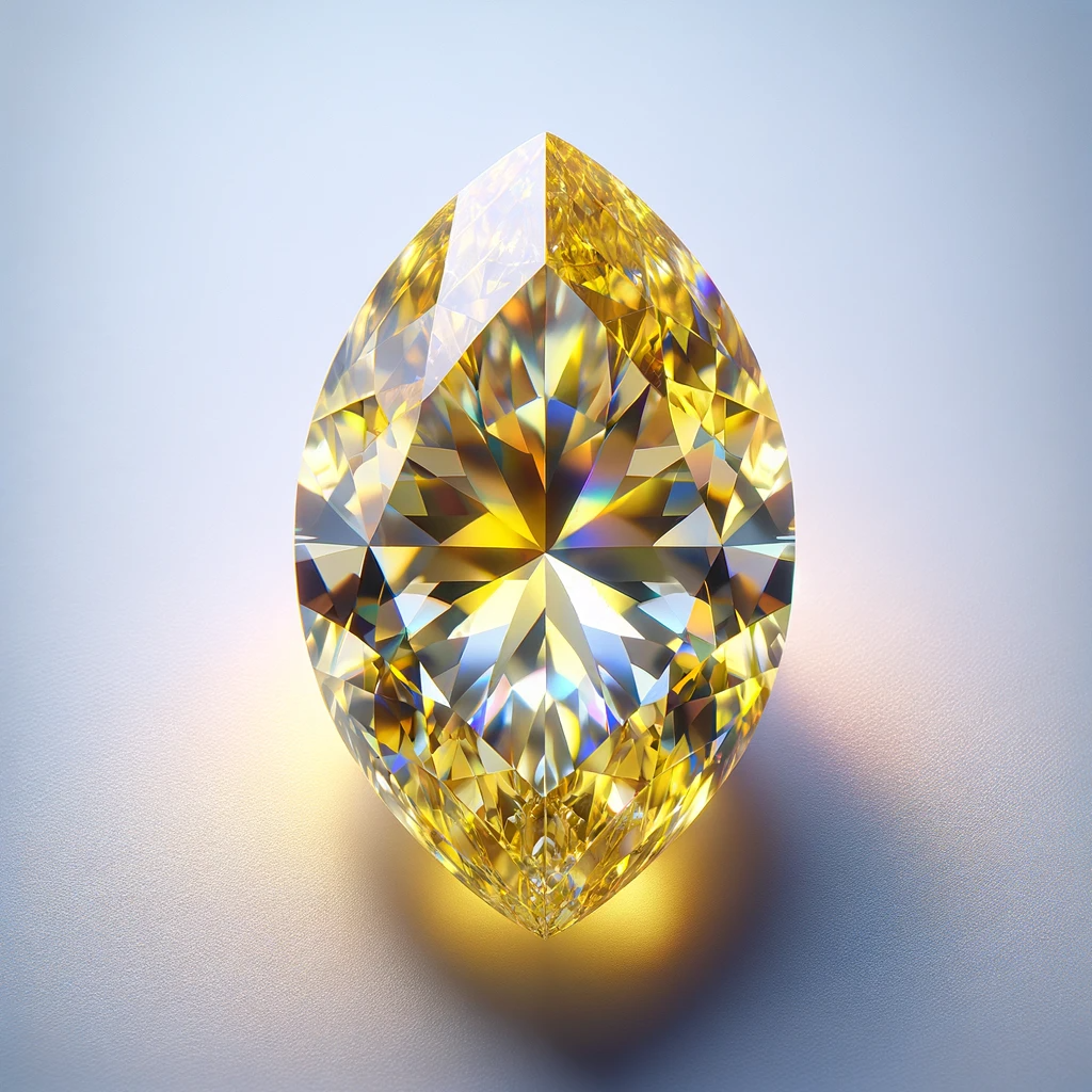 fancy intense yellow color marquise shape loose diamond