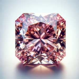 fancy pink brown color radiant cut loose-diamond