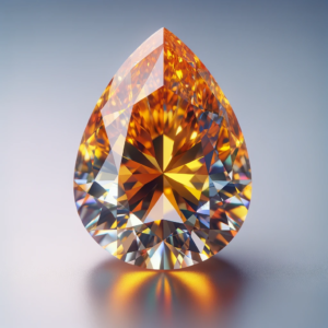 Fancy Vivid Orange Yellow Pear Diamond