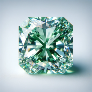 light green color radiant cut loose diamond