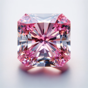 pink color radiant cut loose diamond
