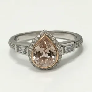 1.01 Carat Fancy Light Pink Pear Diamond Ring