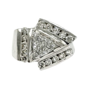 14K Triangle Diamond Ring