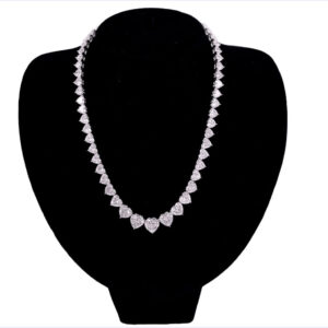 18K Heart Diamond Riviera Necklace