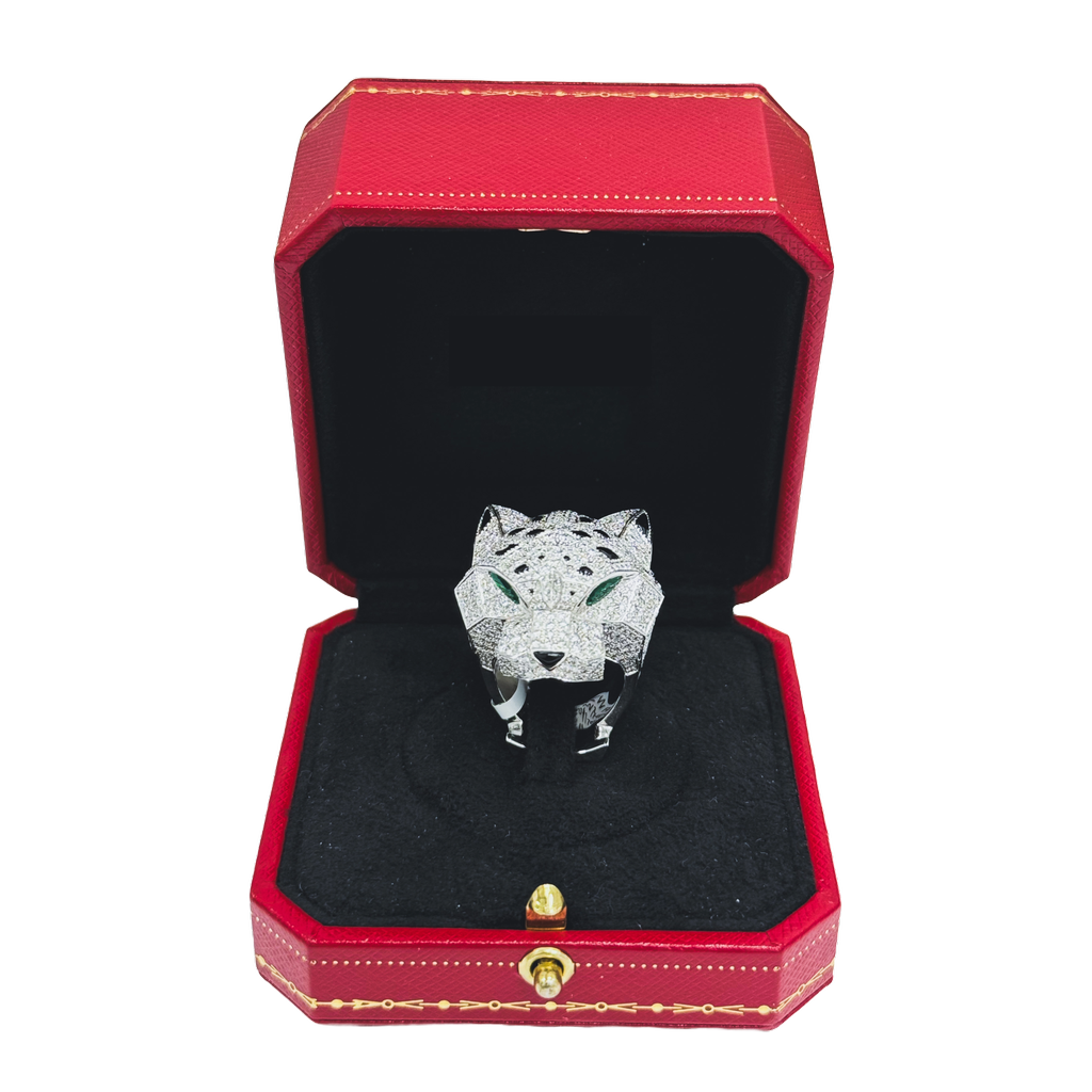 18K Diamond Panther Ring