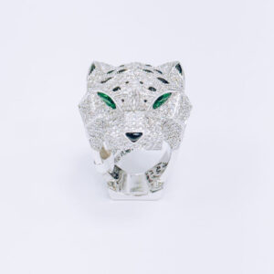 18K Diamond Panther Ring