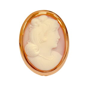 18K Rose Gold Handmade Shell Cameo Ring