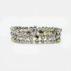 18K 3 Row Mix Fancy Diamond Bracelet