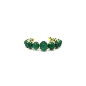 18K Oval Graduated Emerald Bracelet