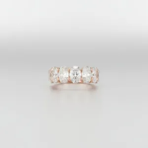 18K White Gold 13 Stone Oval Diamond Eternity Ring