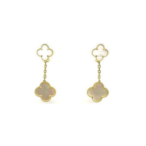 18K 2 Motifs Drop Earrings