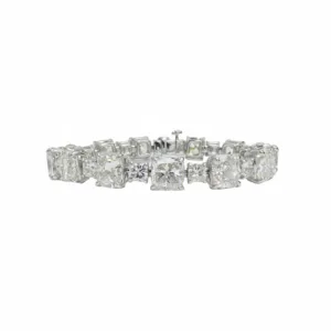 18K 24.69 Carat Cushion Diamond Bracelet
