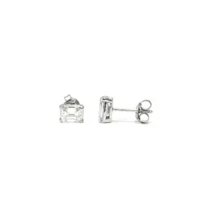 1.39 Carat Emerald White Diamonds Studs