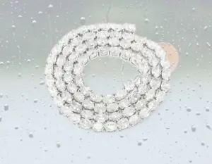 Oval Diamond Tennis Necklace