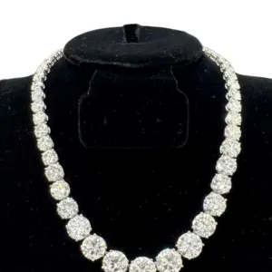 Platinum Round Diamond Riviera Necklace