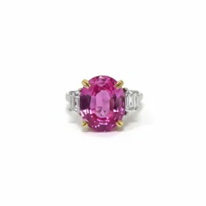 5.82 Carat Pink Oval Diamond Ring