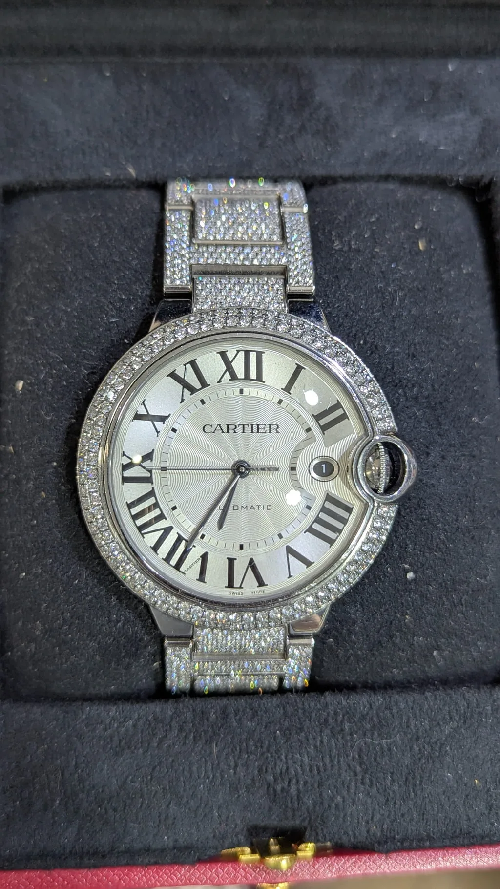 42 Cartier Ballon Bleu Watch with Diamonds