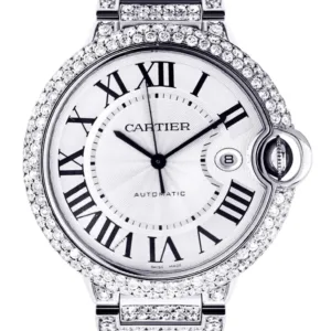 Diamond Cartier Ballon Bleu Stainless Steel 42 Mm