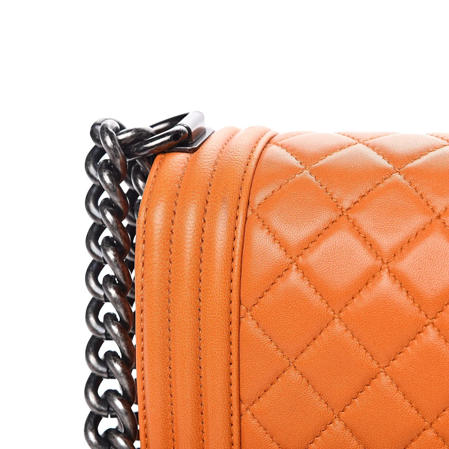 CHANEL Lambskin Quilted Medium Boy Flap Orange 11 Chanel Lambskin Quilted Medium Boy Flap Orange