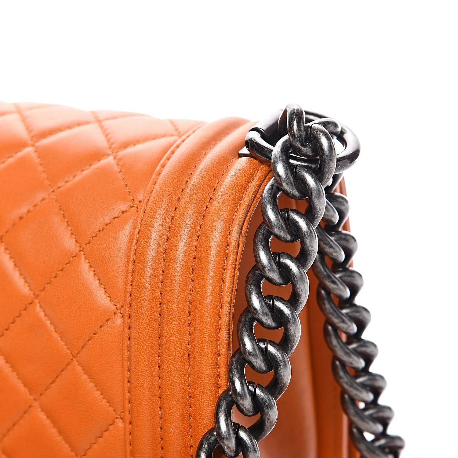 CHANEL Lambskin Quilted Medium Boy Flap Orange 12 Chanel Lambskin Quilted Medium Boy Flap Orange