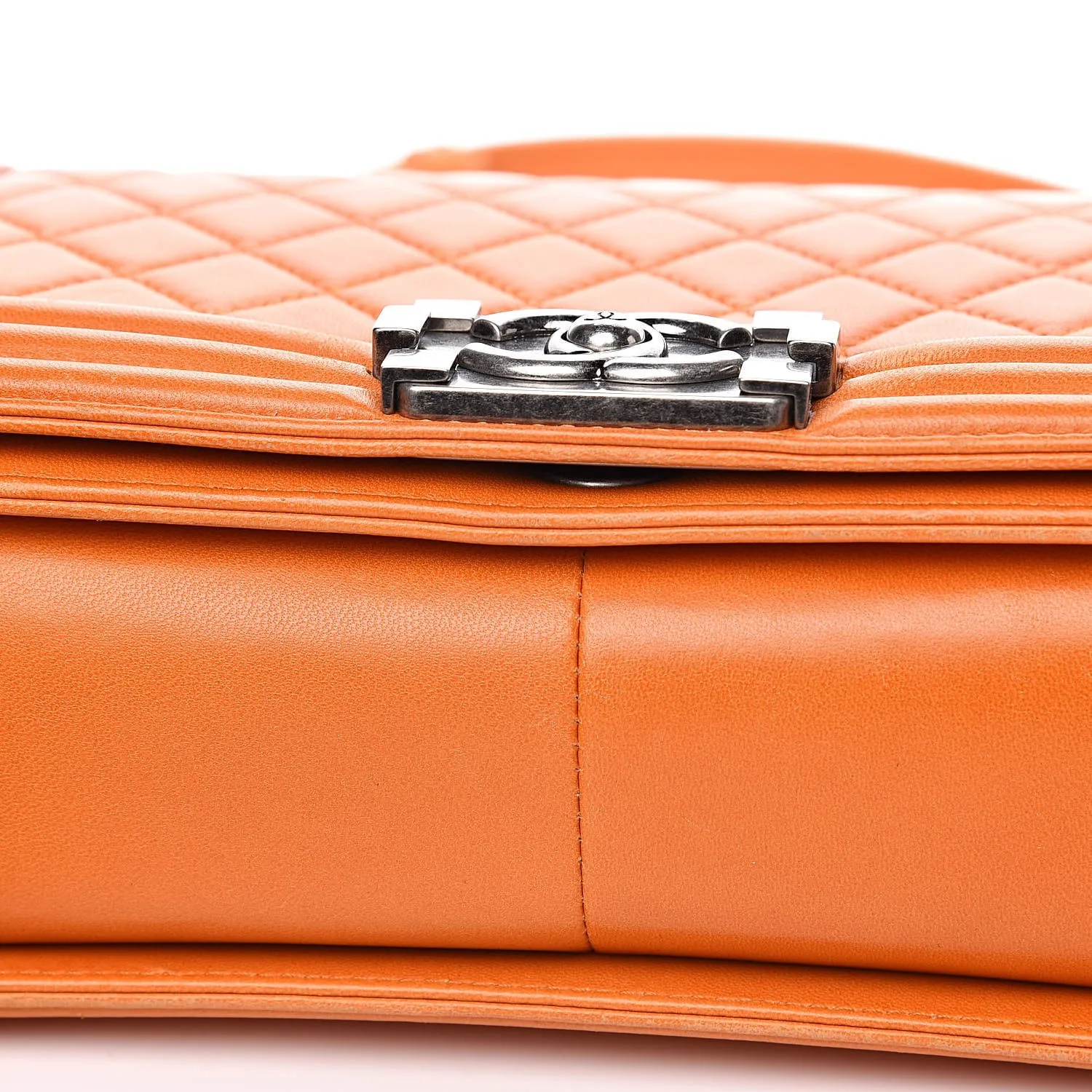 CHANEL Lambskin Quilted Medium Boy Flap Orange 13 Chanel Lambskin Quilted Medium Boy Flap Orange