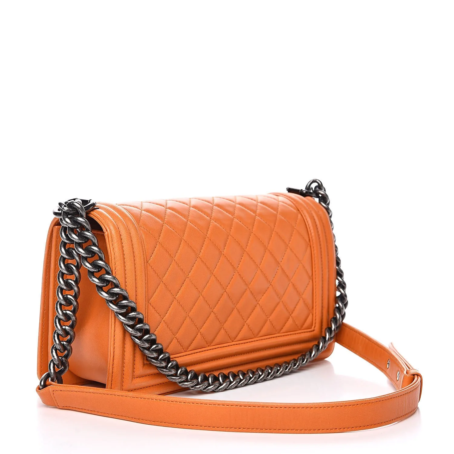 Chanel Lambskin Quilted Medium Boy Flap Orange