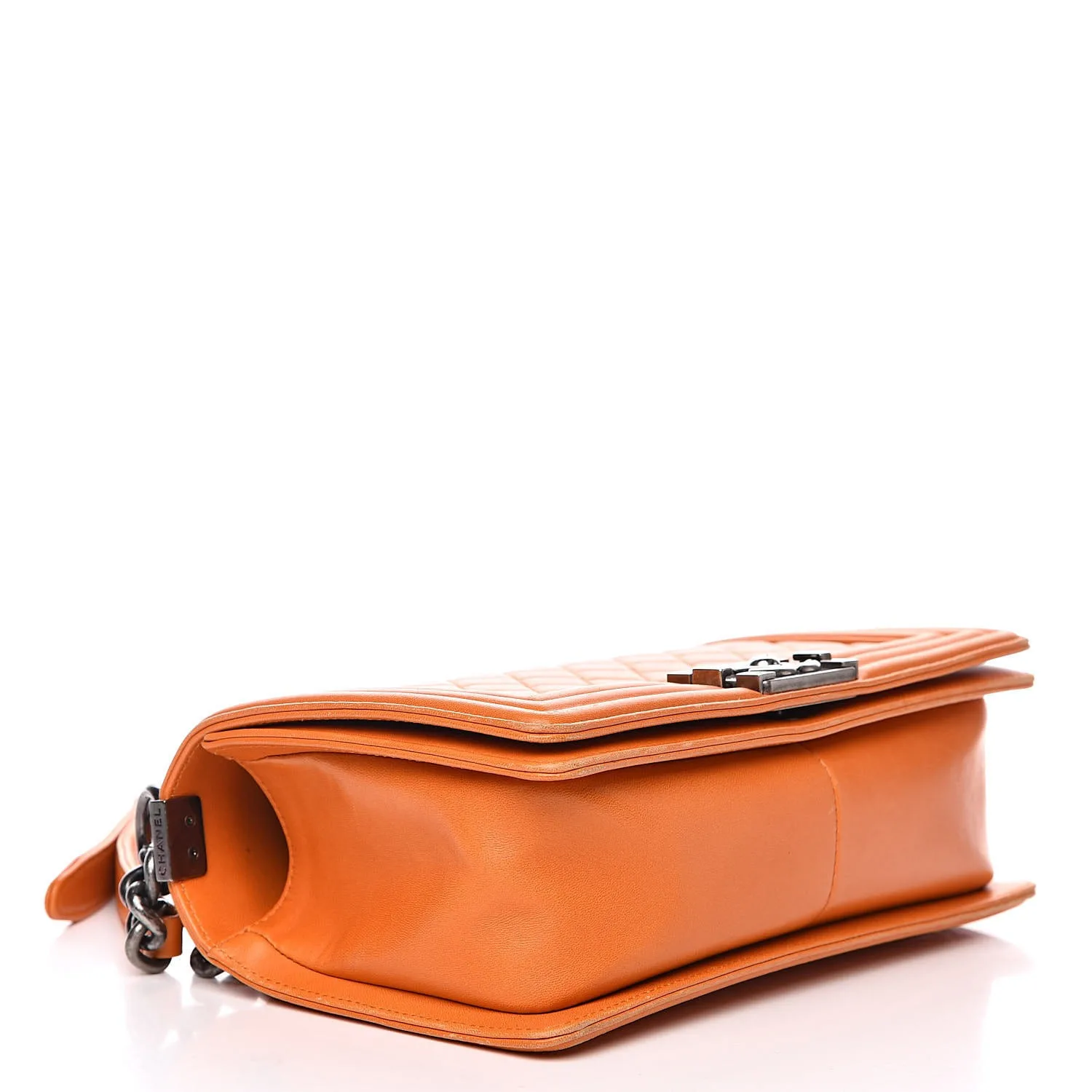 CHANEL Lambskin Quilted Medium Boy Flap Orange 3 Chanel Lambskin Quilted Medium Boy Flap Orange