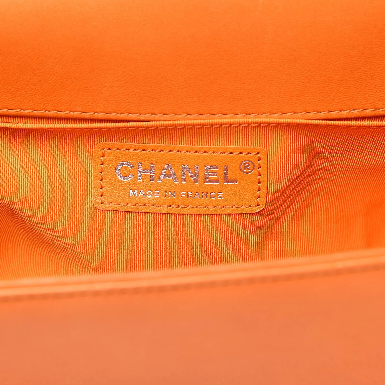 CHANEL Lambskin Quilted Medium Boy Flap Orange 5 Chanel Lambskin Quilted Medium Boy Flap Orange