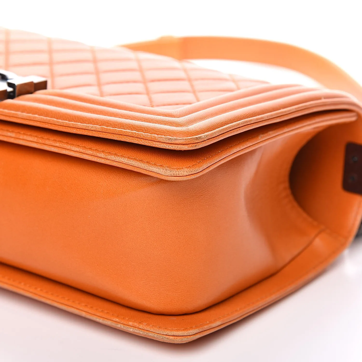 CHANEL Lambskin Quilted Medium Boy Flap Orange 8 Chanel Lambskin Quilted Medium Boy Flap Orange