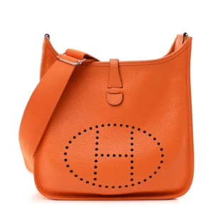 HERMES Taurillon Clemence Evelyne III PM Orange