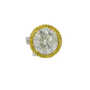7.03 Carat J-K Brilliant Halo Diamond Ring