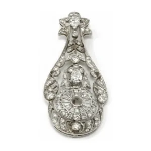 Platinum Pear, Baguette & Round Brilliant Diamond Pendant