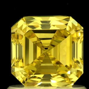 1.21 Carat Asscher Fancy Vivid Yellow SI1 Natural Diamond