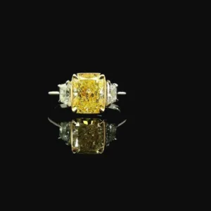 3.05 Carat Cushion Modified Fancy Yellow SI2 Natural Diamond
