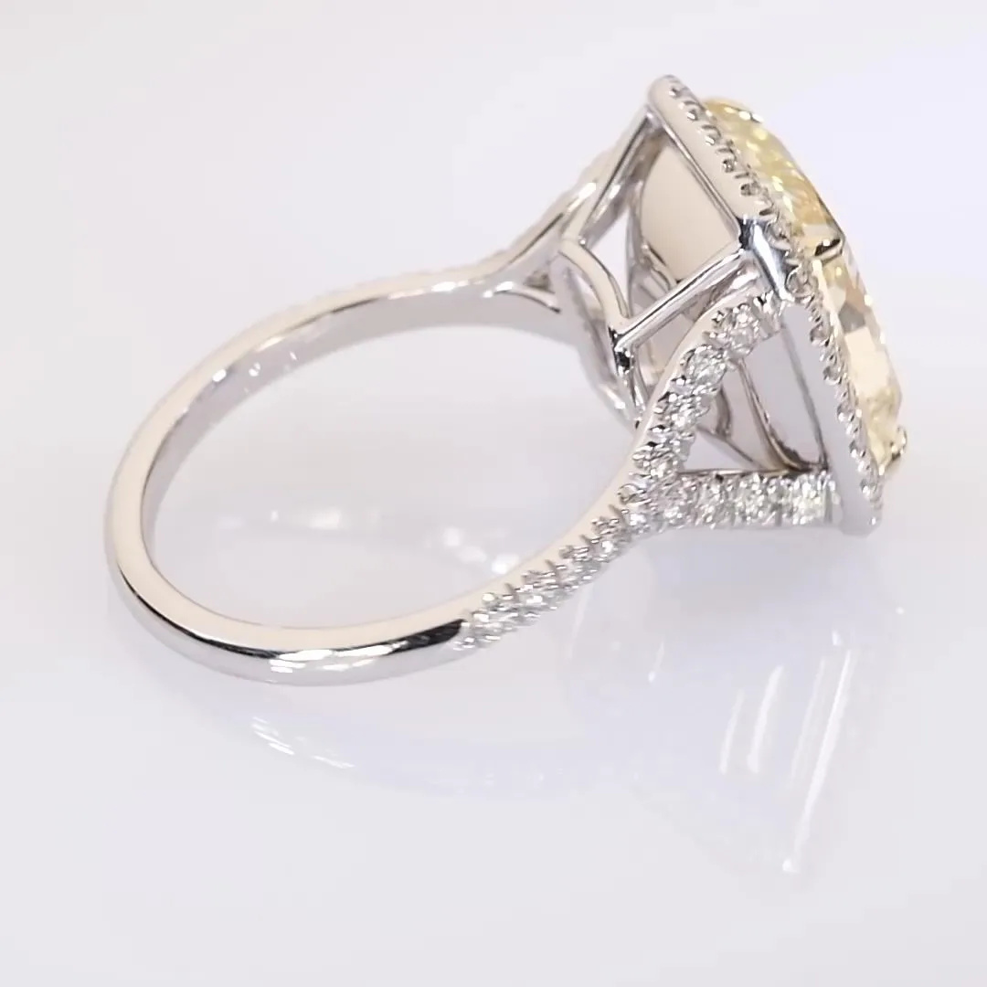 8.09 Carat Cushion Brilliant Fancy Light Yellow VVS2 Natural Diamond